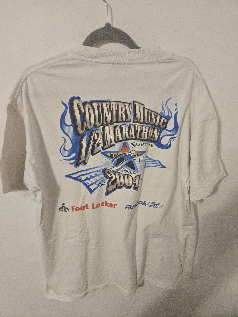 Vintage 2004 Reebok Nashville Country Music Marathon Merch T Shirt Mens Large